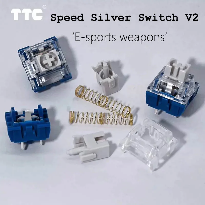 TTC سرعة الفضة V2 الخطي التبديل 40gf 5 دبوس HIFI الزناد السريع لوحة المفاتيح الميكانيكية التبديل الفضة تصفيح مقاومة للتآكل