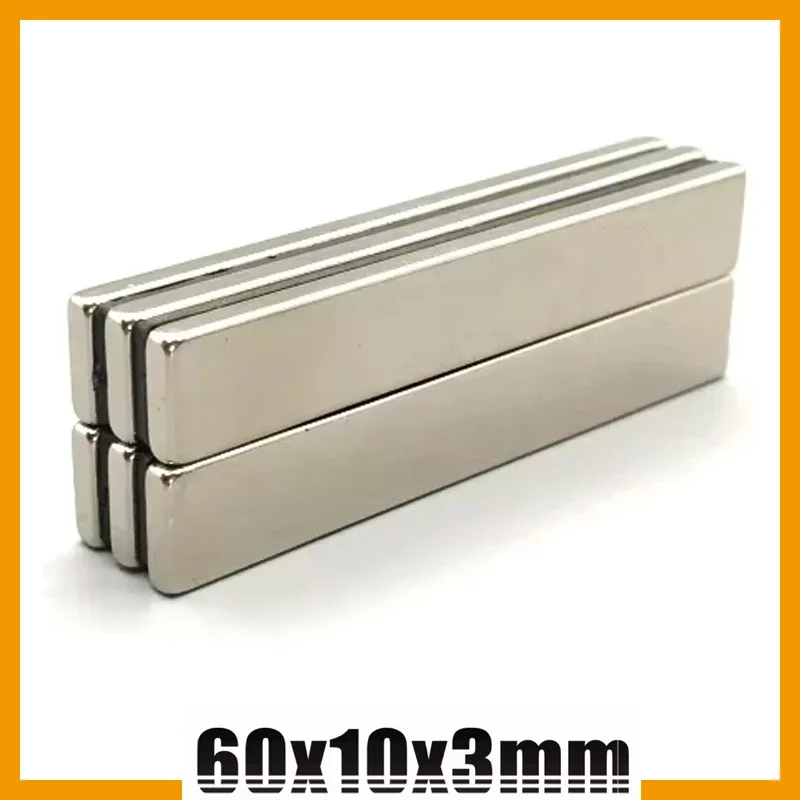 60x10x3 60x10x4 60x10x5mm 2/5/10/20pcs N35 Super Powerful Square Block Magnet Neodymium Magnets Permanent Magnetic 60*10*3