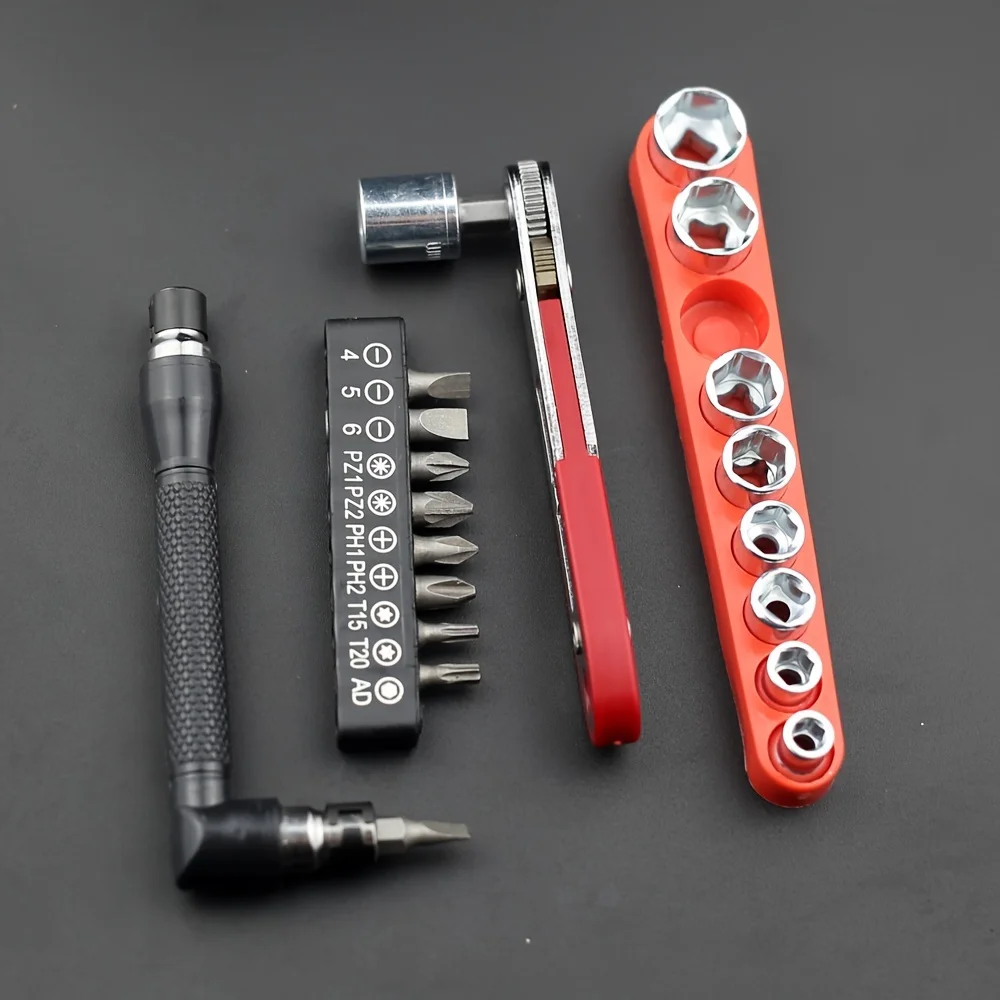 

21-piece multi-function ratchet wrench magnetic screw set, suitable for construction and cabinet maintenance