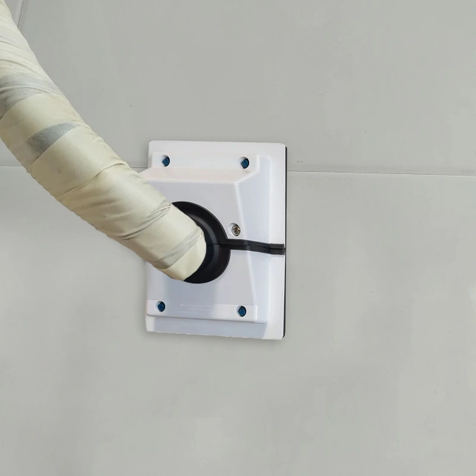 مجموعة غطاء اختراق الجدار والتدفئة والتهوية وتكييف الهواء (HVAC) مكونة من قطعتين من غطاء فتحة الأنابيب مع حشية ناعمة لـ HVAC/Mini Split AC سهلة التركيب على الحائط