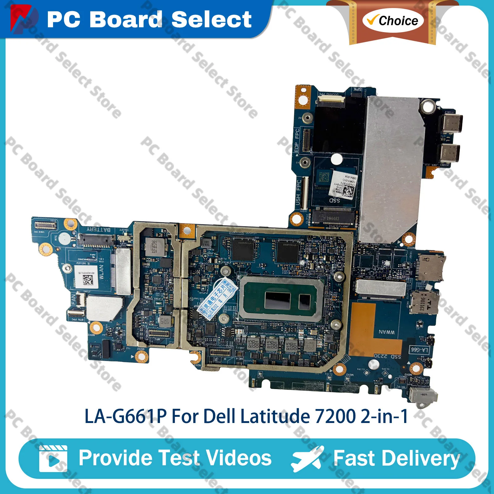 Laptop Motherboard For Dell Latitude 12 7200 DDB20 LA-G661P with i3 i5 i7 CPU RAM 16G CN-0XFWFG 0TJFG7 692DM Tested OK