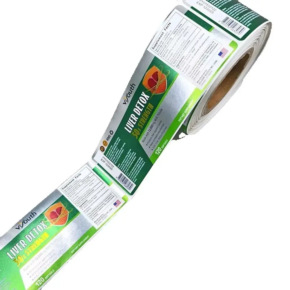 Custom Logo Stickers | Waterproof Roll Labels | Frosted Texture | Health Product Packaging