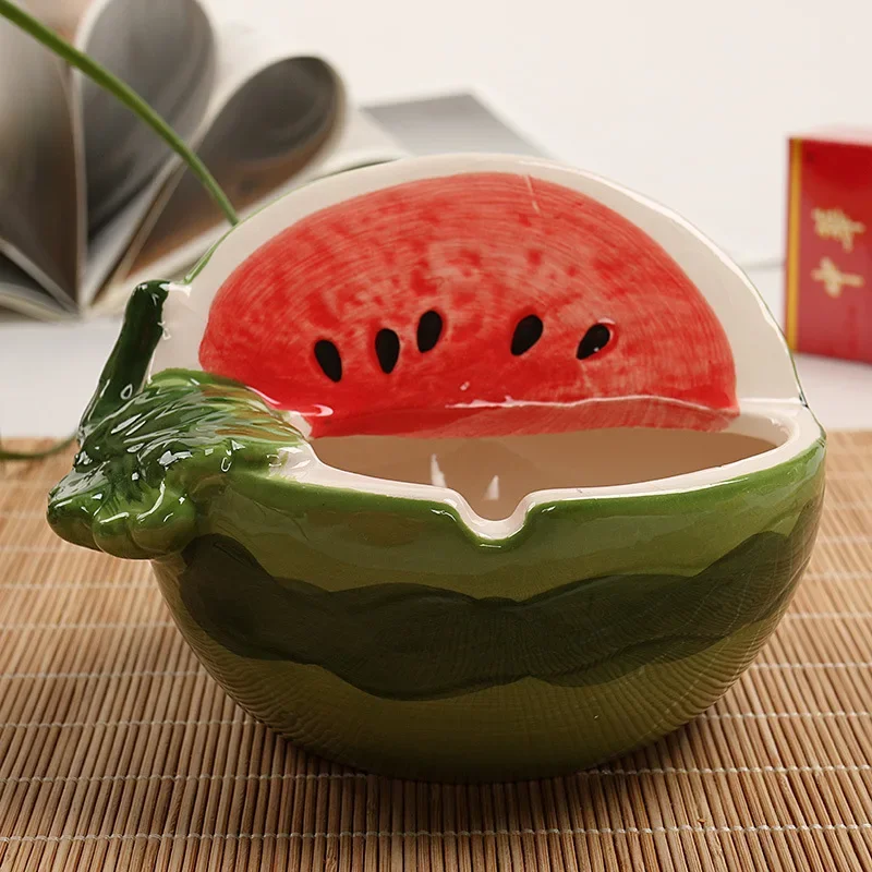 Cute Cartoon Cigar Ashtray watermelon Ceramic Ashtray Creative Flower Pot Trendy Mouth Fashion Home Mini Send Boyfriend Gift