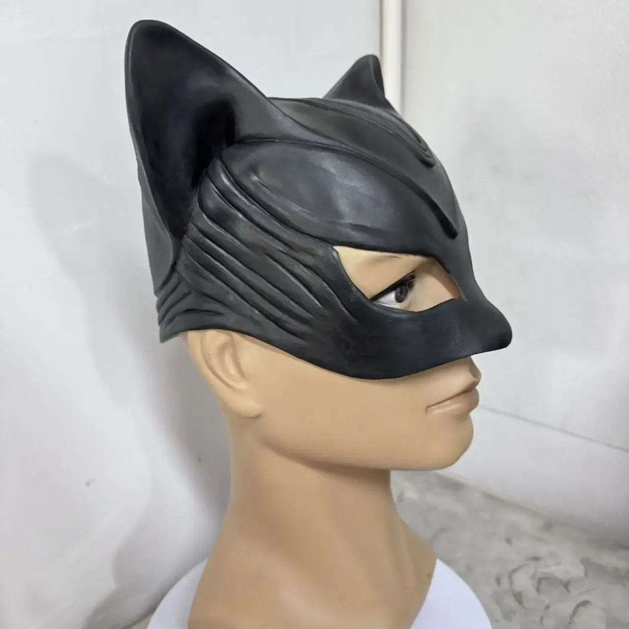 5Pc Sexy Cat Donna Maschera in lattice Selina Supereroe Costume Cosplay Film Dress up Copricapo Nero Mezza faccia Prom Halloween Party Prop