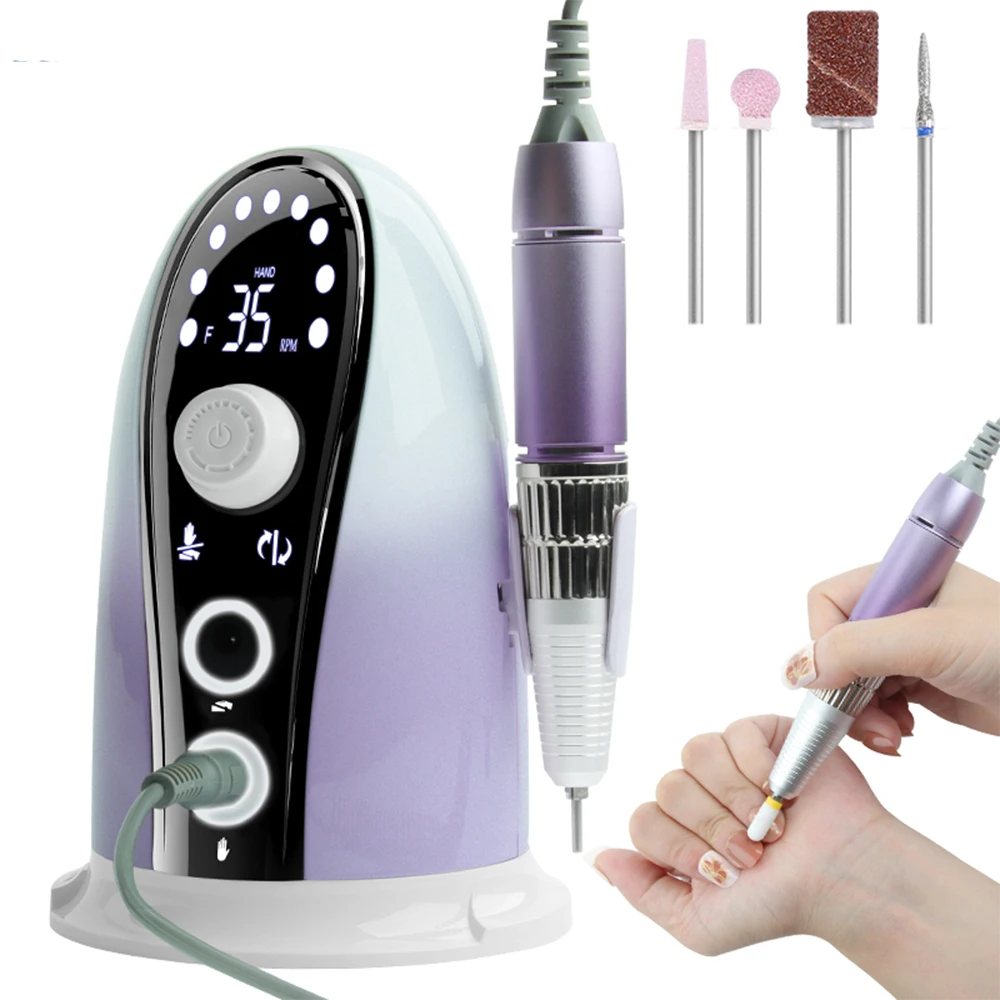 

High Quality Nail Drill 35000 RPM Nail Machine with Drill Bits Storage Electric Nail Sander for Nail Home Salon Manicure Set