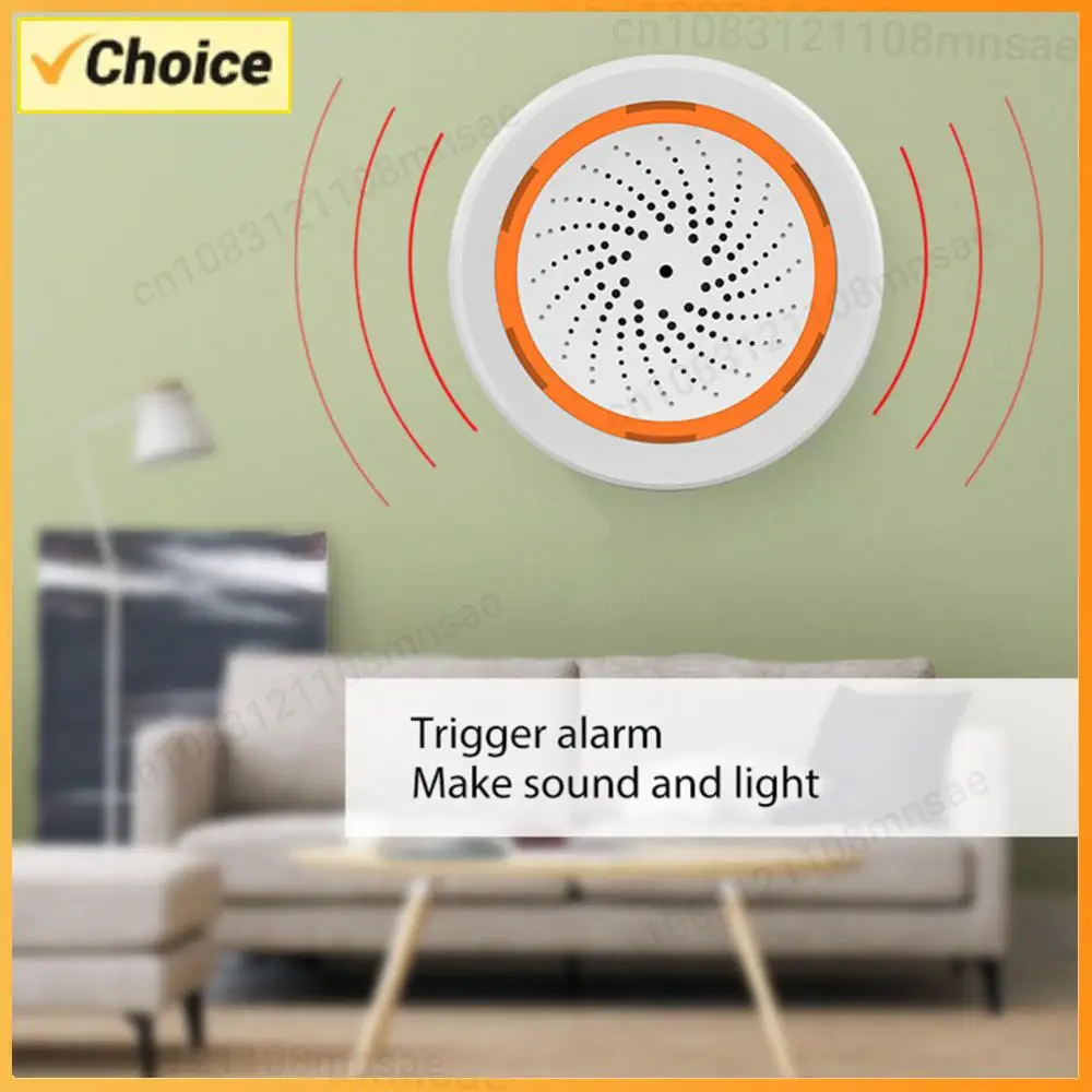 

Умная сирена Tuya Zigbee с звуковым и световым оповещением, управление через приложение, система защиты дома, датчик звука и света, умная сигнализация