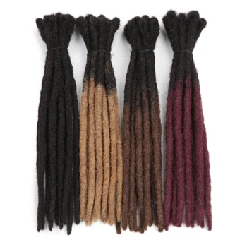 Extensions de cheveux humains faites à la main pour hommes et femmes, dreadlocks souples, 8-20 