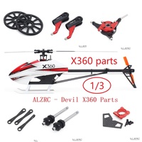 ALZRC Devil X360 Parts, Main Frame tail boom main shaft belt compatible for GAUI X3