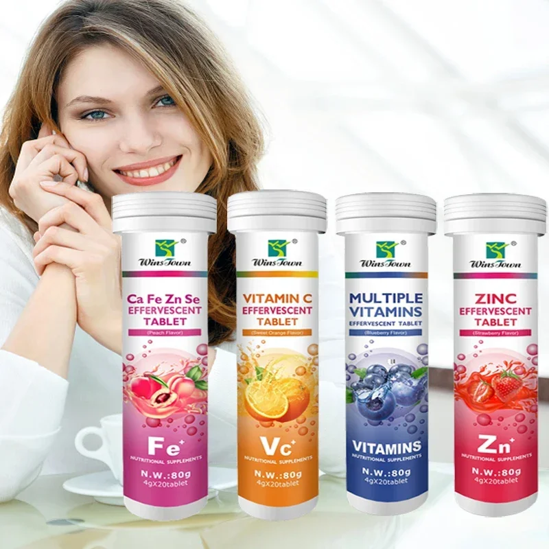 

VC effervescent tablets blueberries oranges strawberries peaches zinc supplements vitamin effervescent tablets health food