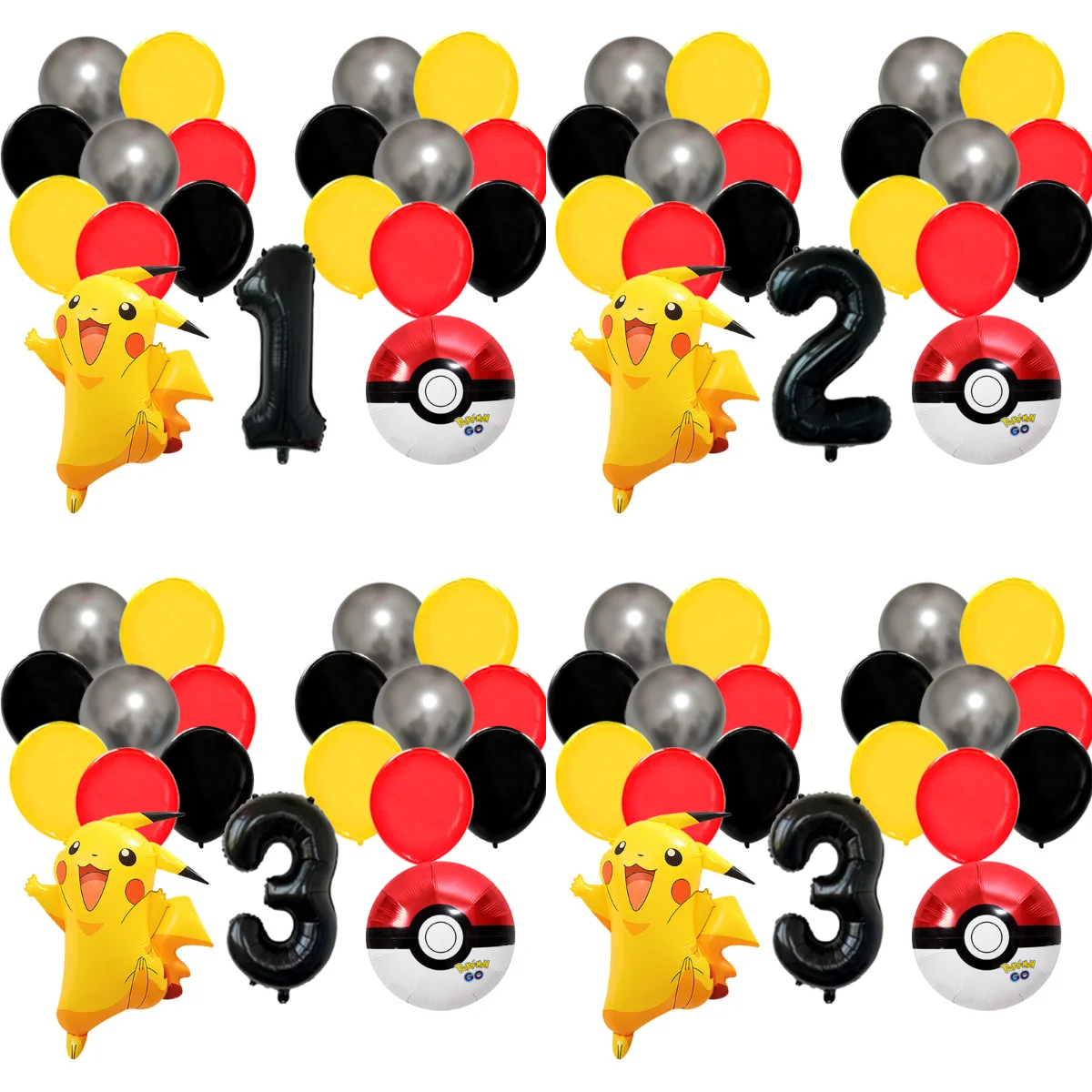 Cartoon Pokemon Pikachu Latex-Ballon-Set Jungen Mädchen Happy Birthday Party Dekorationen Baby-Shower-Zubehör