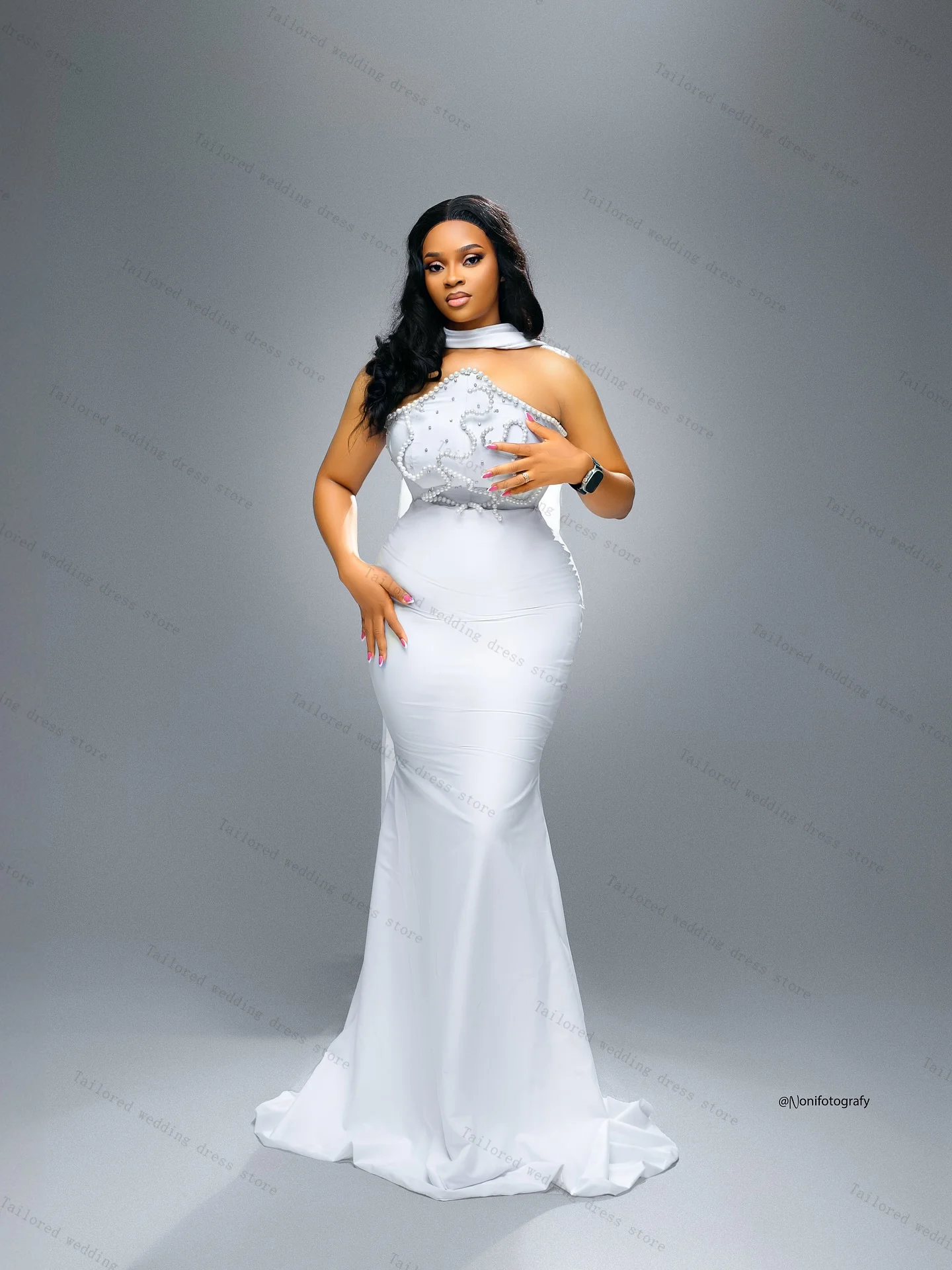 럭셔리 진주 여성 프롬 드레스 비딩 섹시 시스루 넥 풀 슬리브 숏 미니 브라이덜 이브닝 가운 맞춤형 백리스 로브