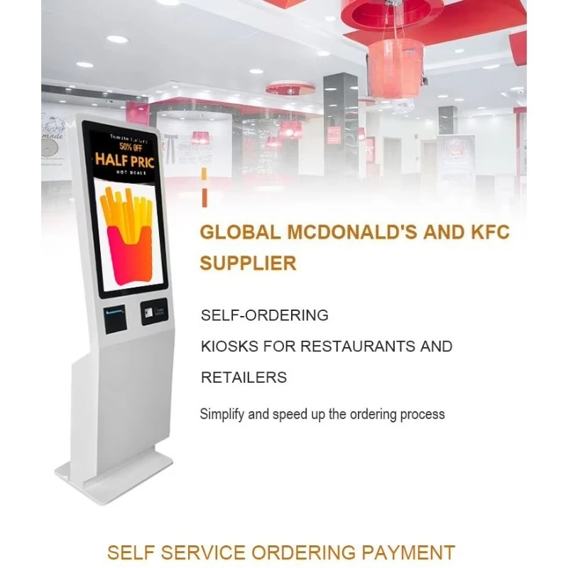 Terminal Self Service Touch Screen Kiosk Ordering System For Restaurant