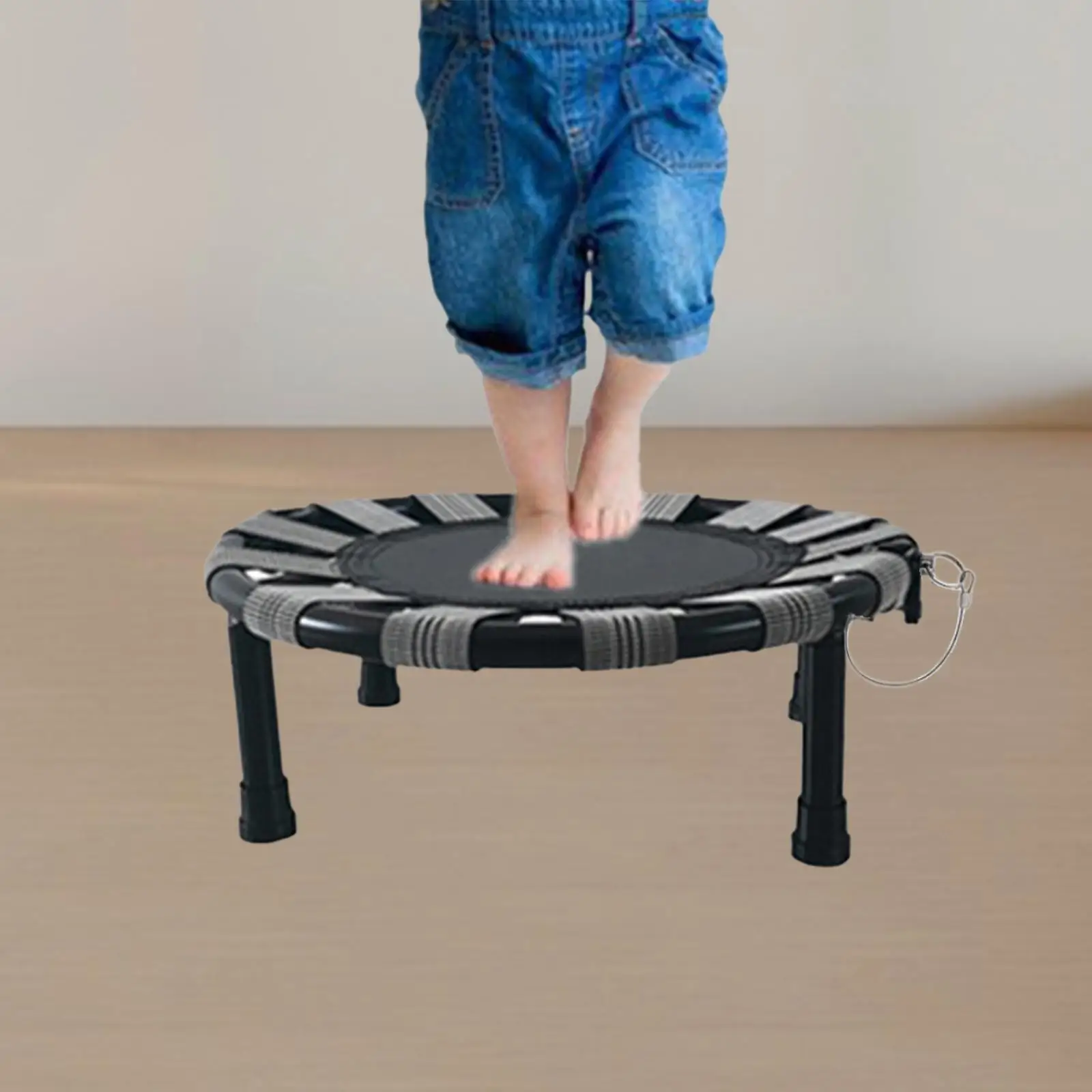 Mini Trampoline with Anti Slip Jump Pad Foldable Fitness Toy Gym Exercise for Kids Indoor Outdoor