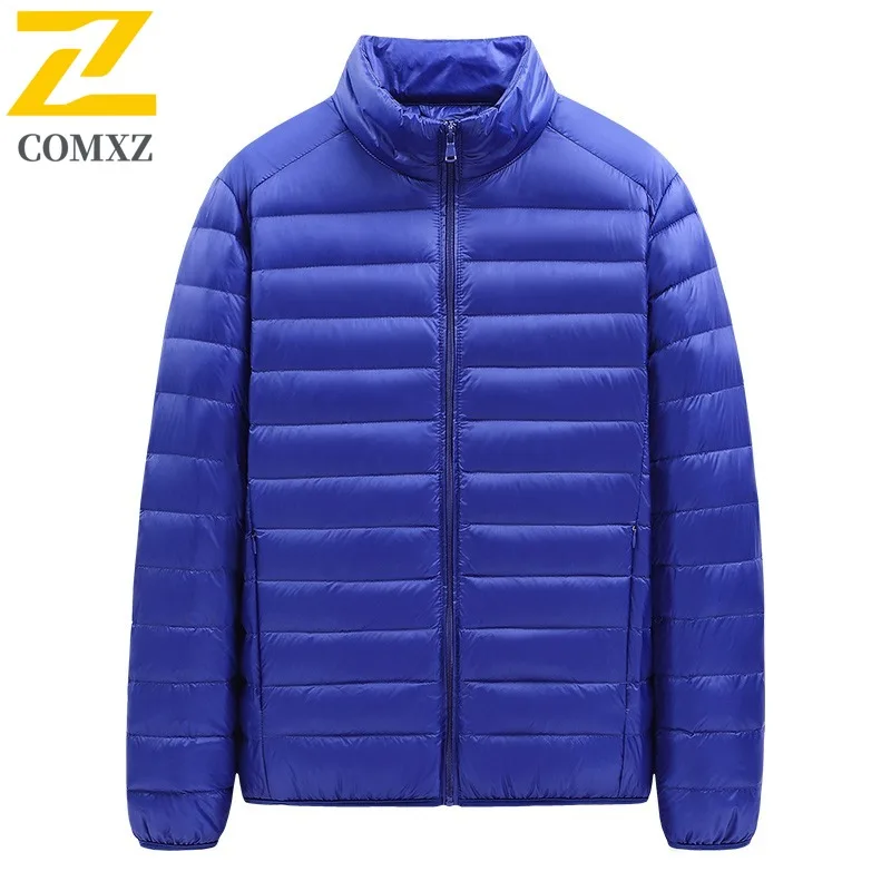 COMXZ Down Jacket Slim Fit Versatile Solid Color Warm Skiing Puffer Jacket Street Loose Minimalist Parker Coat Men's Clothing