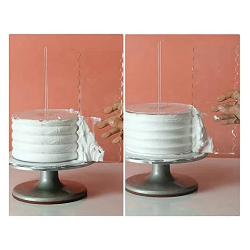 Acrylic Round Cake Disk Set,Cake Discs Set,Comb Scrapers,Dowel Rods,Icing Scraper,Scraper Smoother For 3 Tier Cakes Easy Install