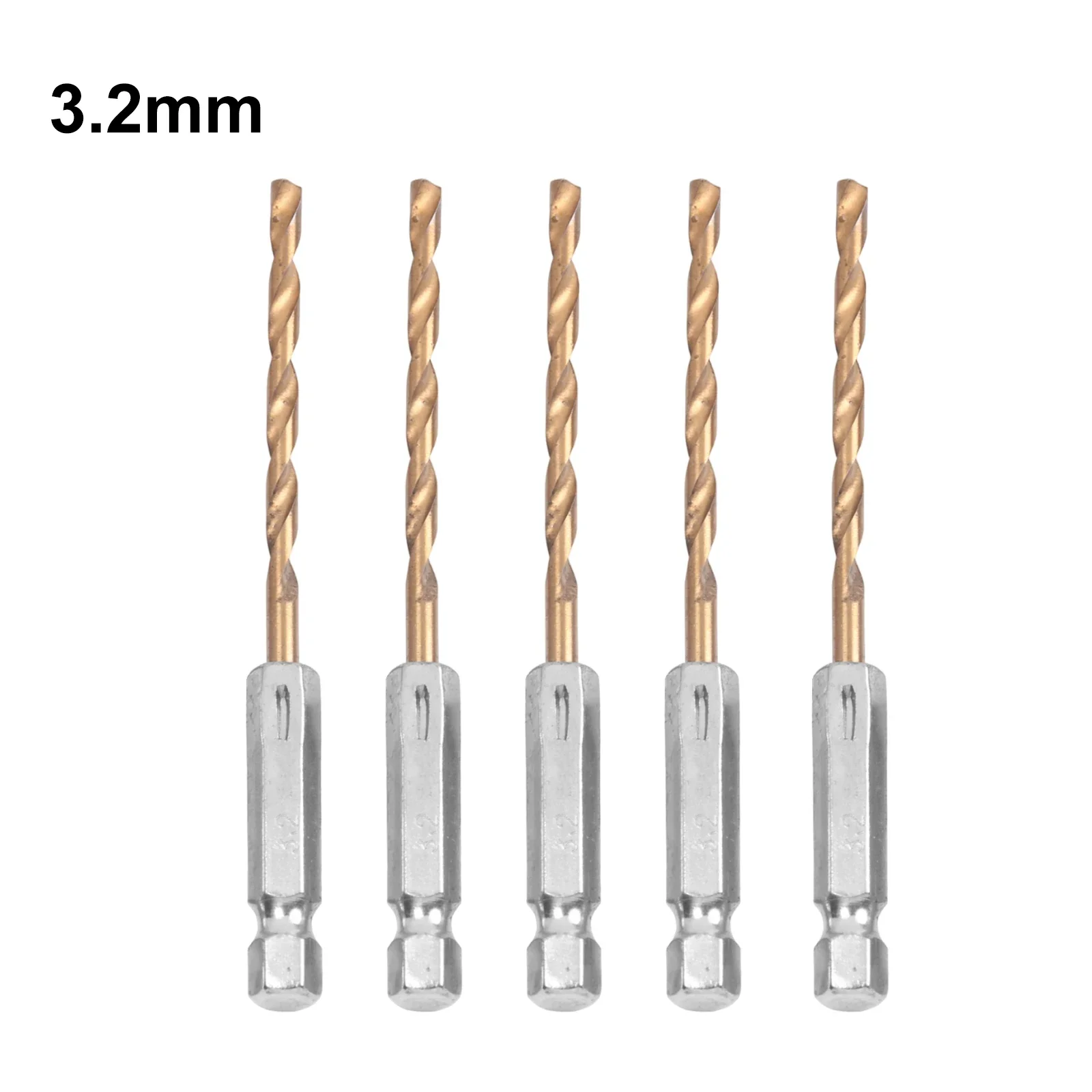 5pcs HSS Drill Bit Set High Speed Steel 1/4 Hex Shank 1.5-6.5mm Hexagonal Handle Workshop Equipment Power Tools Drill Bits