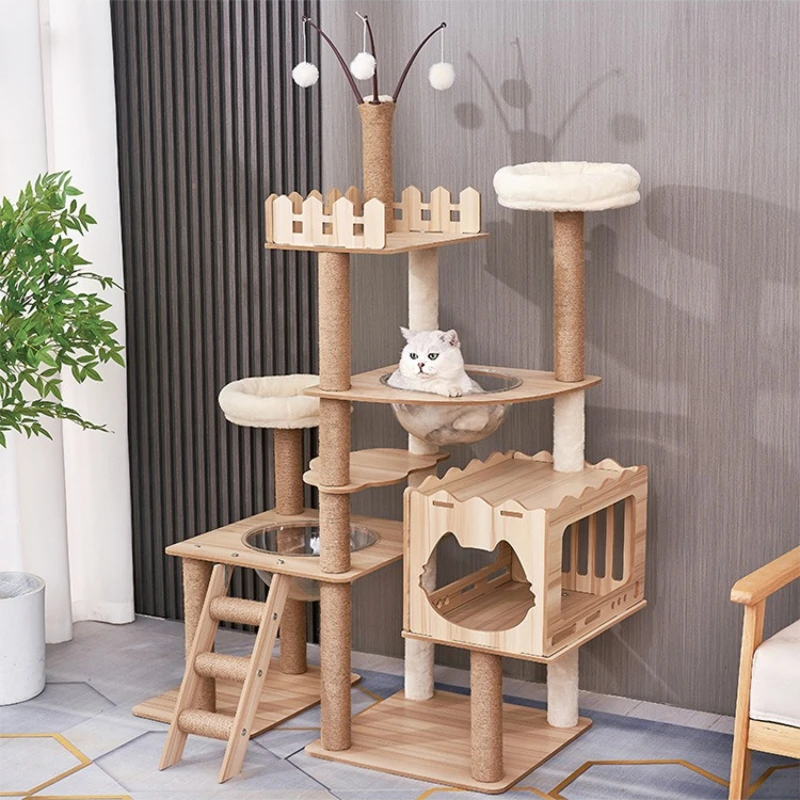 

Cat climbing frame Large space capsule Multi-layer cat tree integrated jumping platform supplies