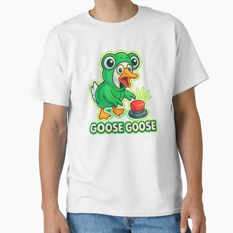 Funny Silly Goose Cartoon Pressing humor Cute Goose meme Funny t shirt for men Large size Tops S-6XL 100% cotton printed Clothes