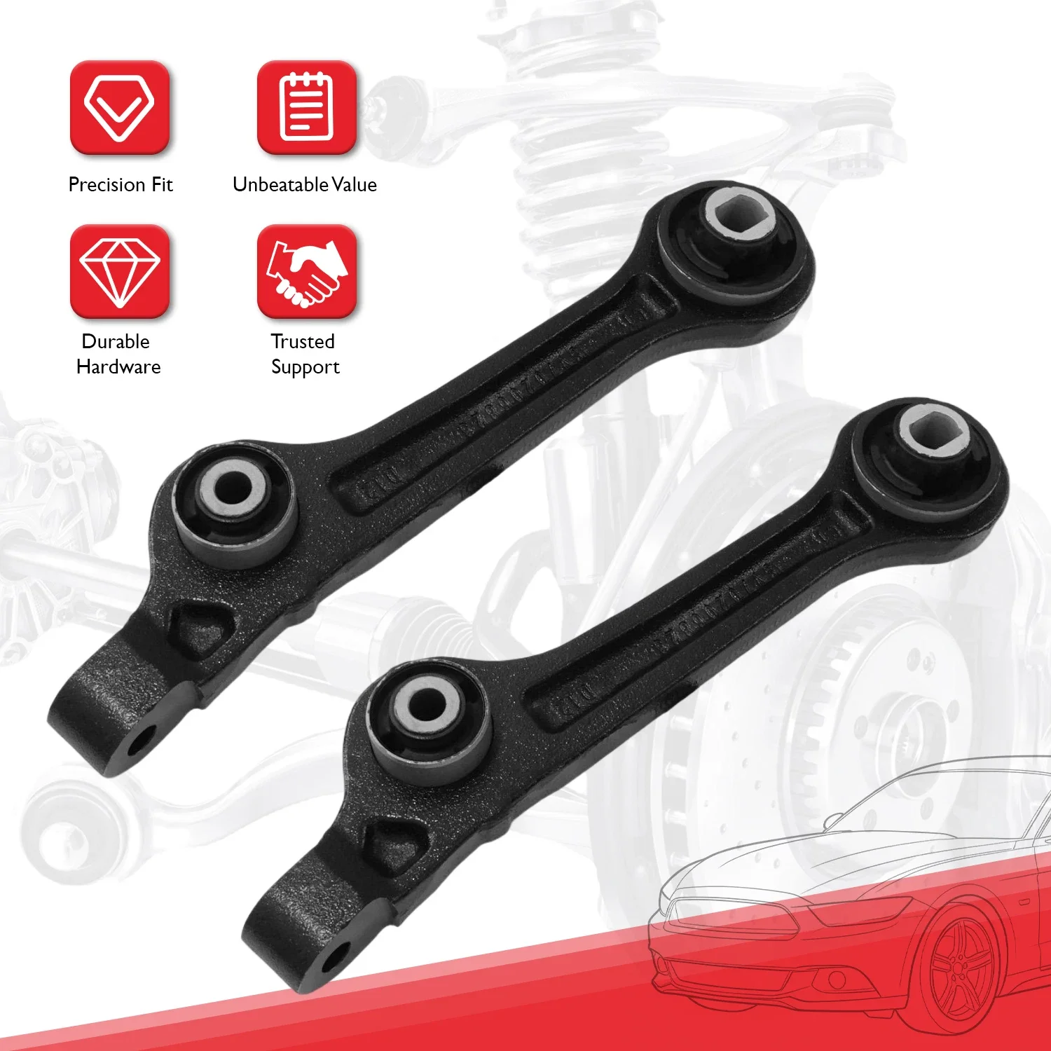 TOPICKSAP 2Pcs Front Lower Rearward Control Arm Kit for Chrysler 300C/Dodge Charger/Challenger 2011-2019 Suspension K010534