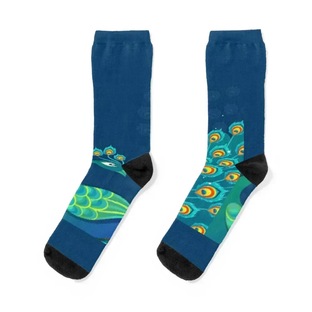 

cute Peacock Socks basketball snow retro Climbing Men Socks Women's