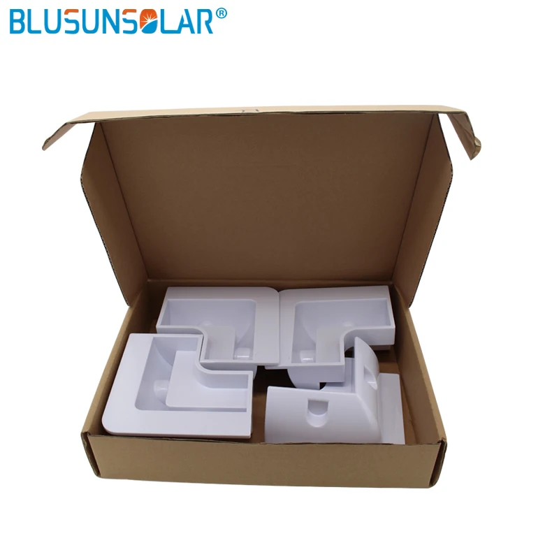 Kits de soporte de montaje de Panel Solar ABS para caravana, autocaravana, RV, blanco y negro, 1 Juego por lote, 4 piezas por juego