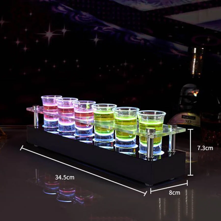 Imagem -05 - Suporte de Vidro de Vinho Led Acrílico Recarregável Copo Cocktail Glass Led Shot Cup Holder Light up Servindo Bandeja para Bar Ktv Nightclub