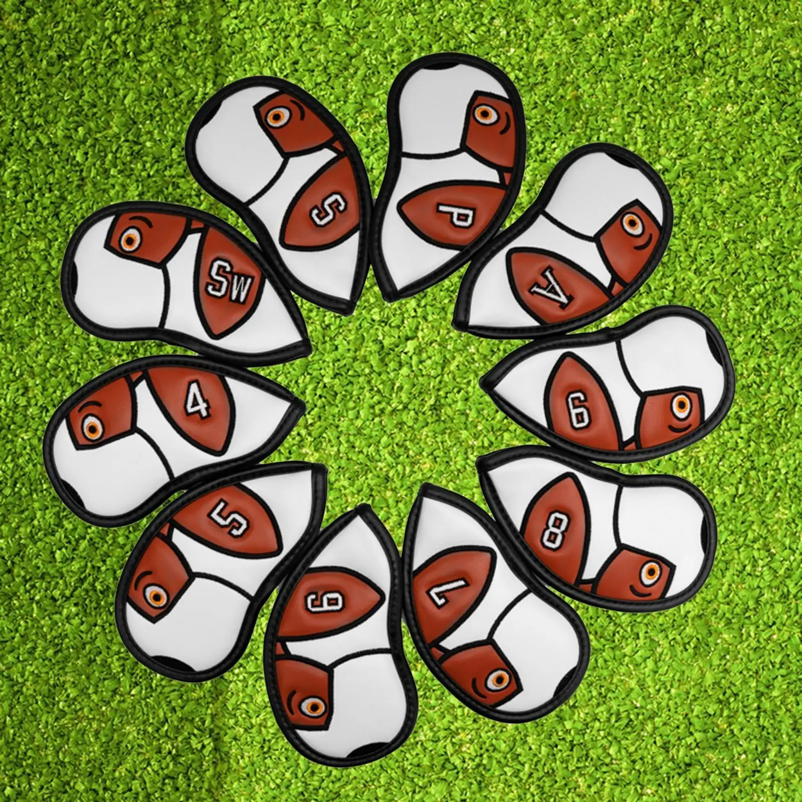

10 Pieces Golf Iron Covers Set Water Resistant Golf Club Head Covers