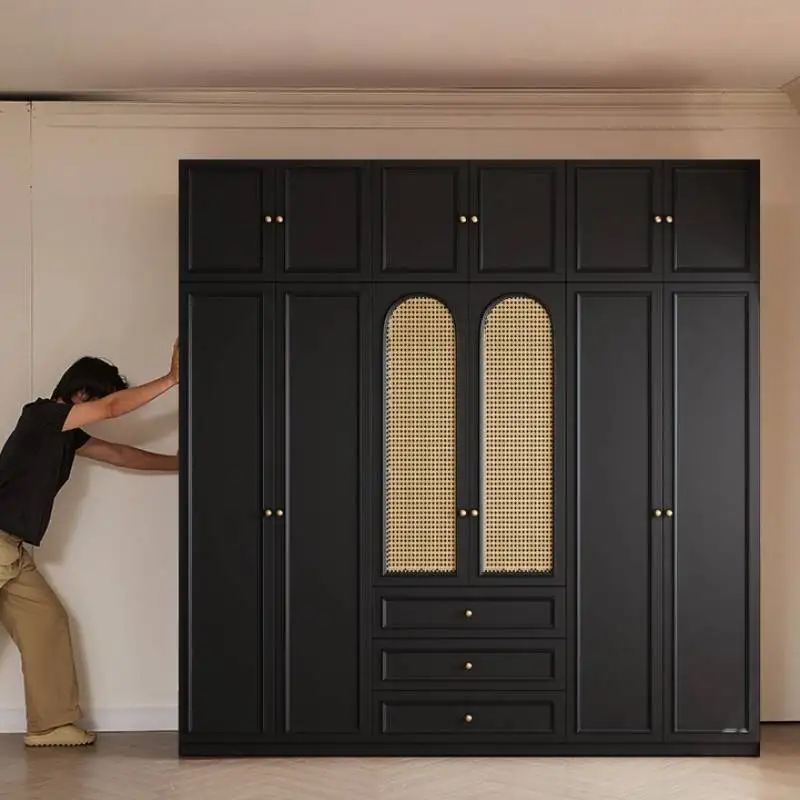 Vintage Japanese Wardrobes Glossy Luxury Cheap Bedroom Wooden Wardrobes Space Saving Storage Armarios De Ropa Furniture Home