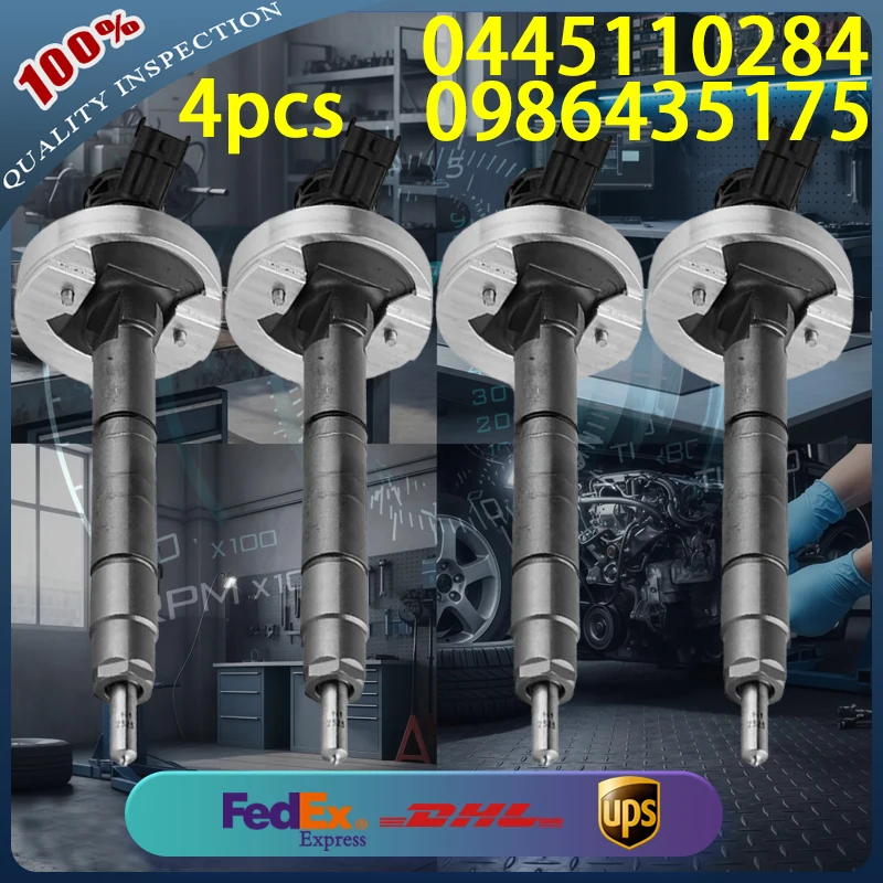 

0445110284 High Quality Common Rail Diesel Injector 0986435175 for Nissan Patrol Zd30 Dx Gu Y61 Uely61 3.0l Diesel Engine 4pcs