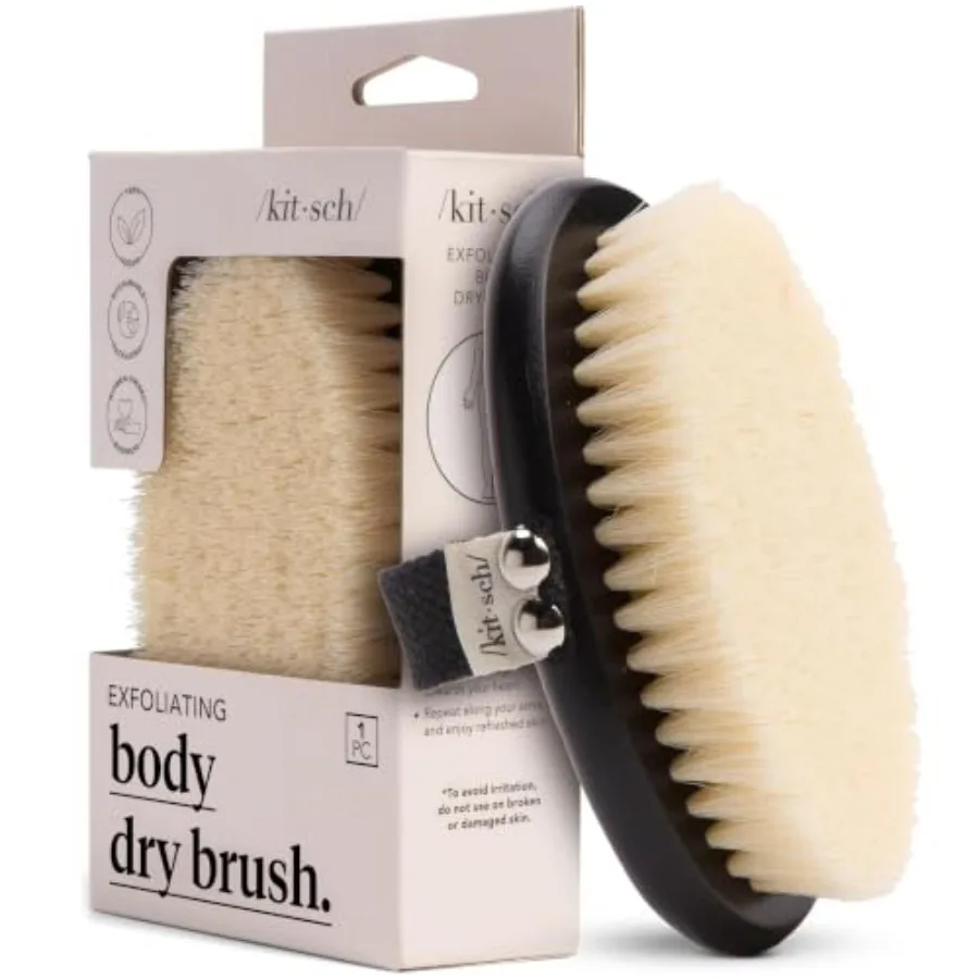 Dry Brushing Body Brush for Lymphatic Drainage- Soft Bristles Shower Brush - Dry Brush to Remove Dry Skin and Improves Blood Ci