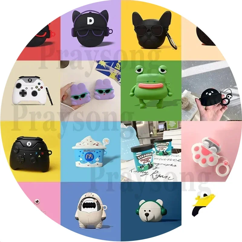 Creatieve Hoes Voor Airpods Pro 2 Case Schattige Hoes Siliconen Capa Voor Airpods 3 2e Funda Mode 3d Cartoon Oplaaddoos Tas