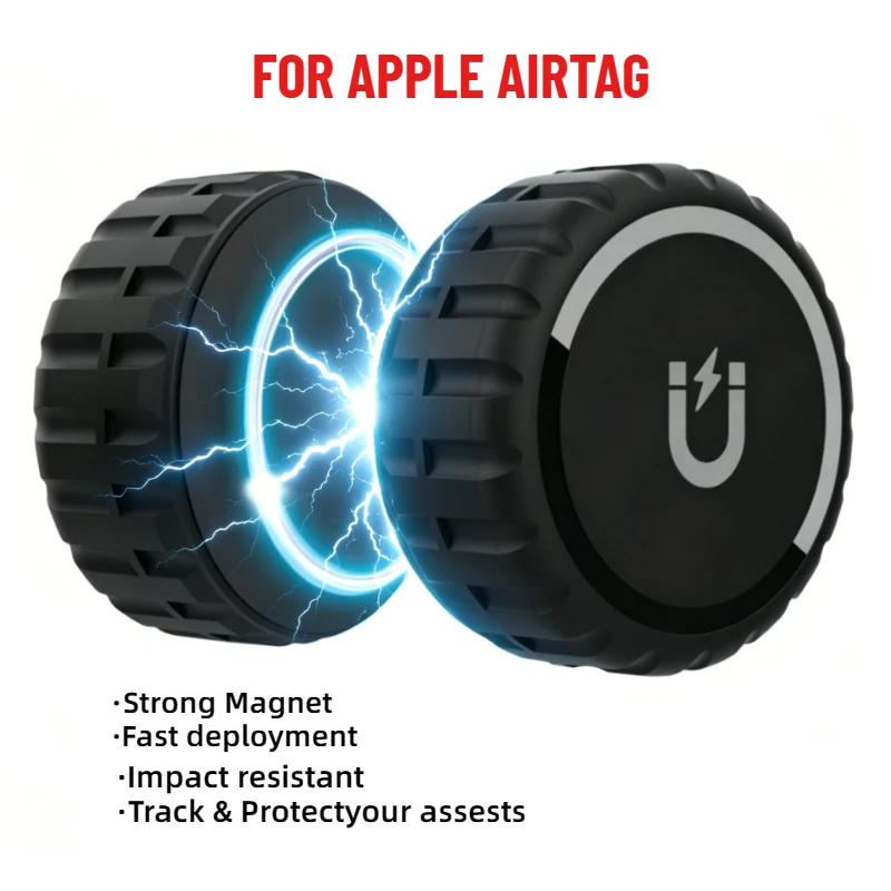 Super Magnetic Waterproof Case for AirTag,for Car, Bicycle, Motorcycle, Wallet,Luggage, Accessories,Compatible with Apple Airtag