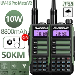 BaoFeng-walkie-talkie profesional UV-16 PRO Mate V2, radio bidireccional de largo alcance, UV16, 50KM, actualización UV5R MAX V2 UV9R UV10R, paquete de 2