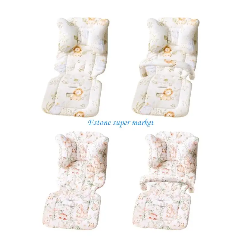 

090B Soft Cushion Breathable Pram Carriage Pad with with Pillow and Handrail Pad