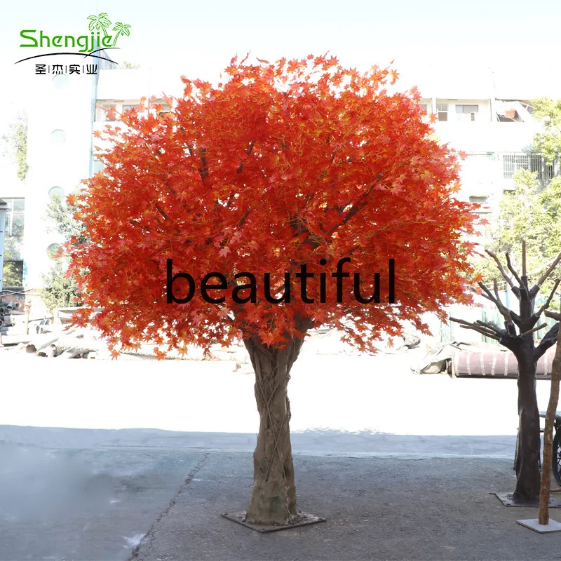 

Simulation red maple tree wedding shopping mall hotel landscape modeling tree wedding living room pole maple tree