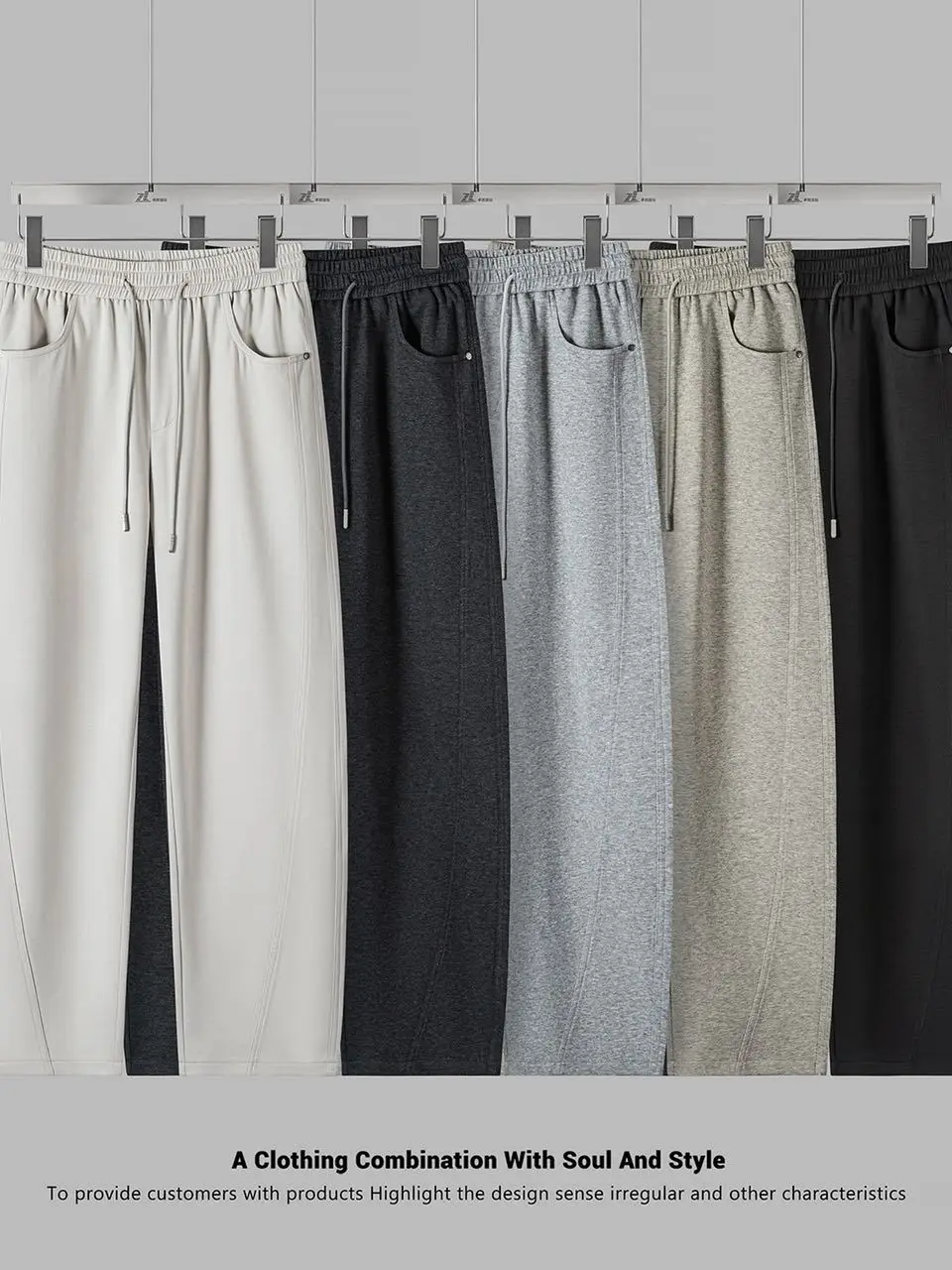 

High-End Texture Spor Casual Pants Elastic Waist Breathable Youth Spring Faionable Straight Leg Pants Comfortable All-Match