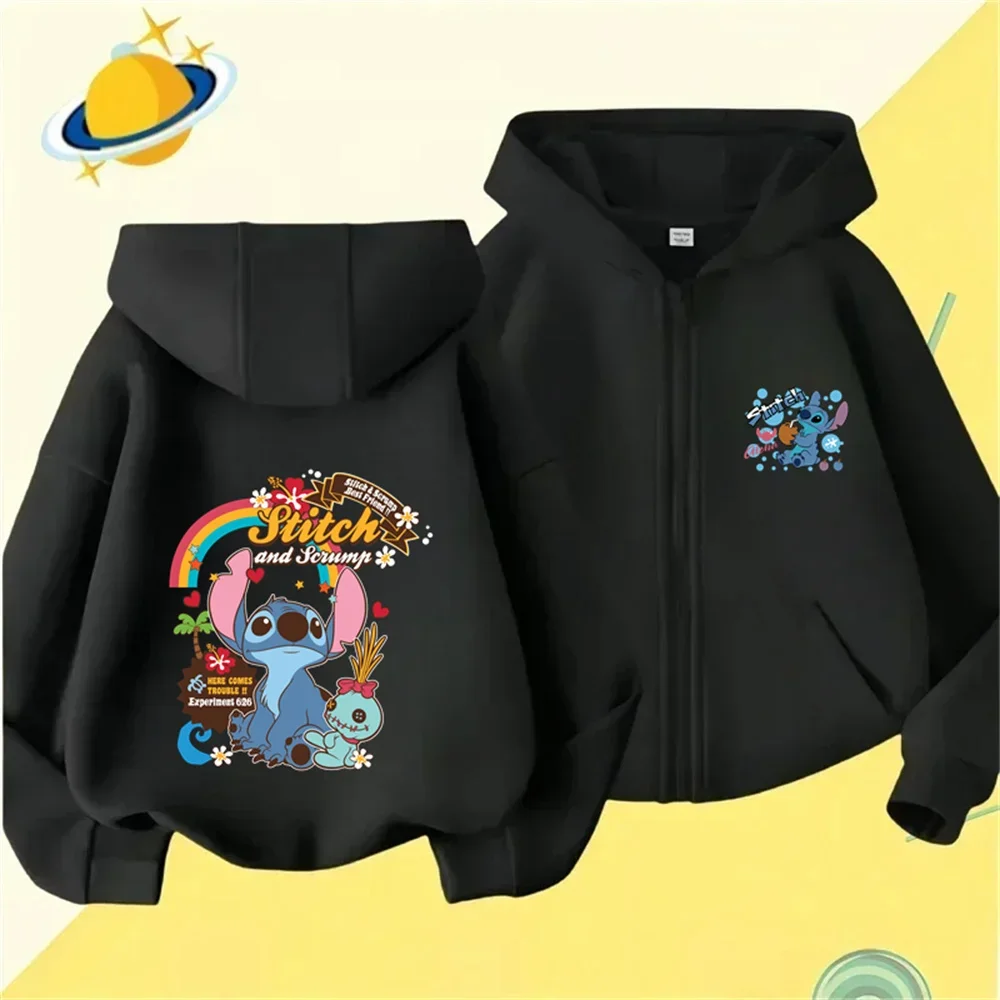 

Stitch Stitch Children's Sports Brand Hoodie Boys and Girls Fashion Outdoor Zipper Hoodie Spring Autumn Warm Printed Top