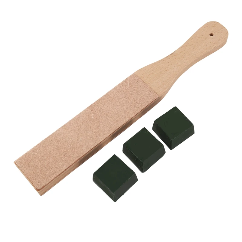 Leather Stropping Kit Tools Leather Strop Board 3 Packs Leather Sharpening Polishing Compound Hone Knife Sharpener-A71M