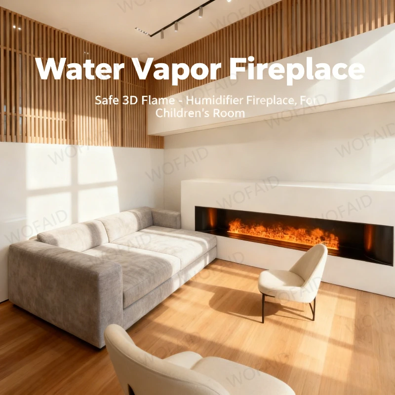 

3D Steam Electric Fireplace with App Control Smart LED Flame Evaporative Fireplace with Remote Control - Control From Anywhere