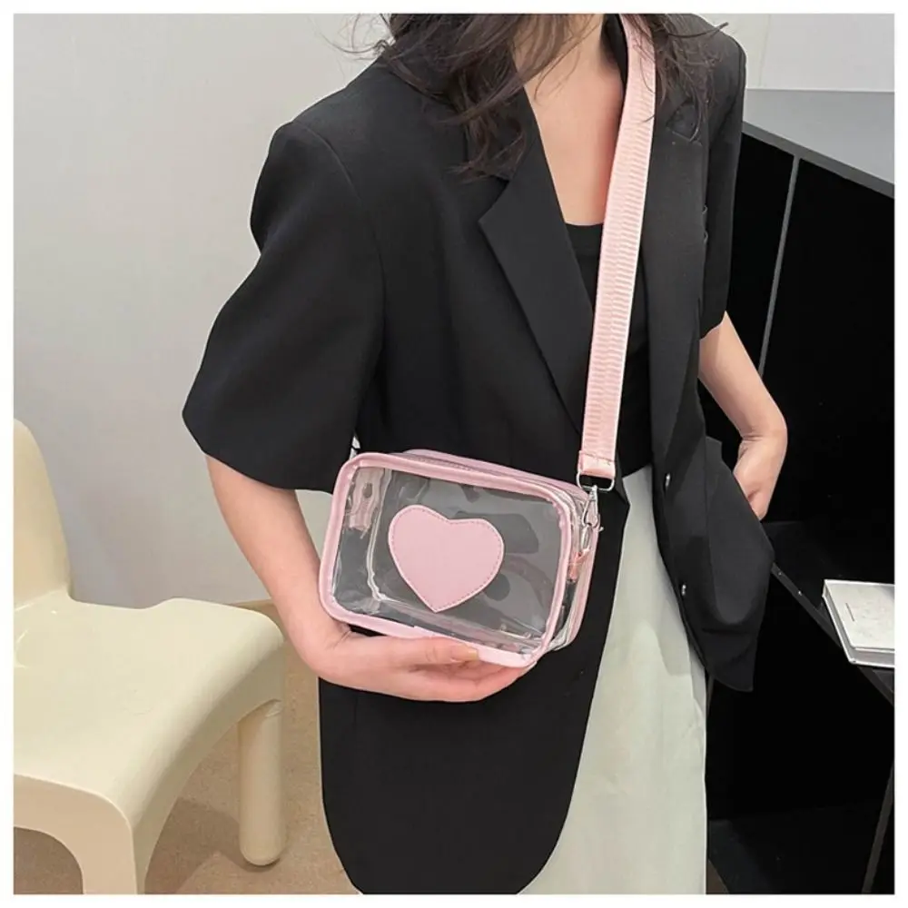 Clear Purses for Women Stadium Approved Clear Bag PVC Clear Crossbody Purse Transparent Shoulder Bag for Concerts