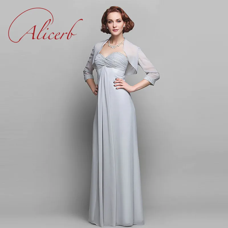 

Elegant Sheath Mother of the Bride Dresses Wrap Included Sweetheart Chiffon with Criss Cross Beading Wedding Guest Party Gowns