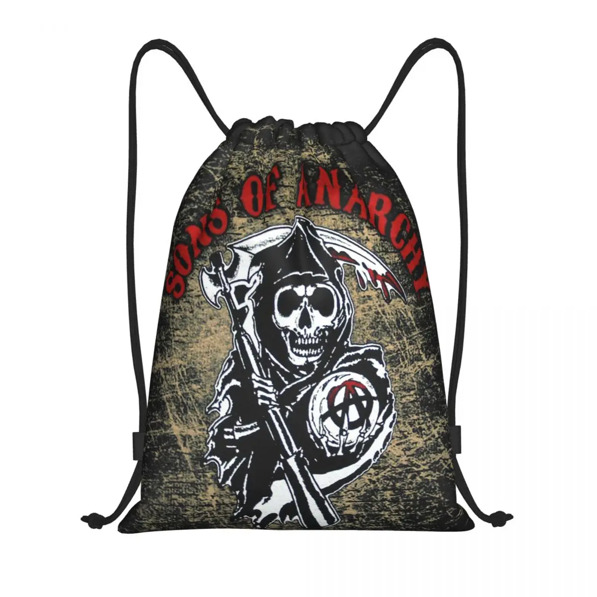 Fear The Reaper SOA The Death Backpack Drawstring Soccer Bags Gym Bag String Sackpack for Travel