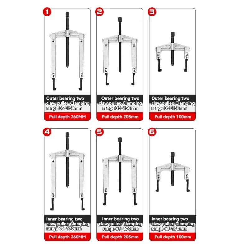 Two Jaw Puller Three Jaw Puller Lengthening Beam Inner and Outer Bearing Puller Top Pering Disassembly