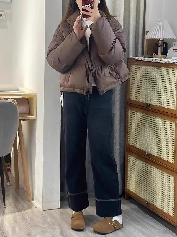 

High Waist Straight Leg Jeans Women's Loose Fit plus Size Bla ey Autumn Winter Spring Slimming Taller orter Nine-Piece ...