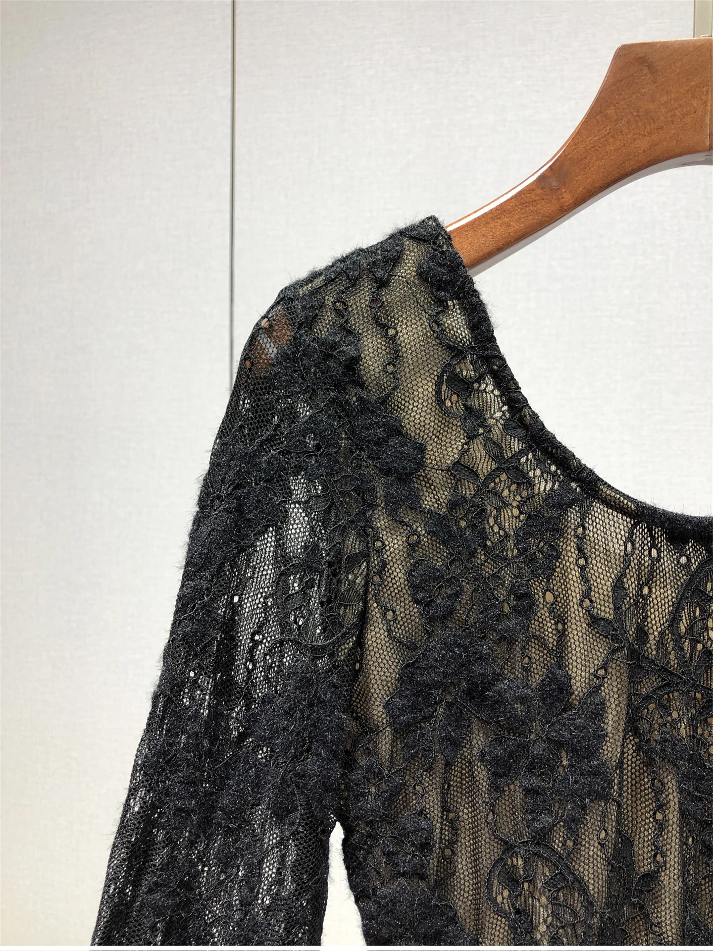 Women's Lace round Ne-Piece Suit Slim Fit Transparent Spring Autumn High Waist ort Pants Versatile Sle 8%-90% Fabric