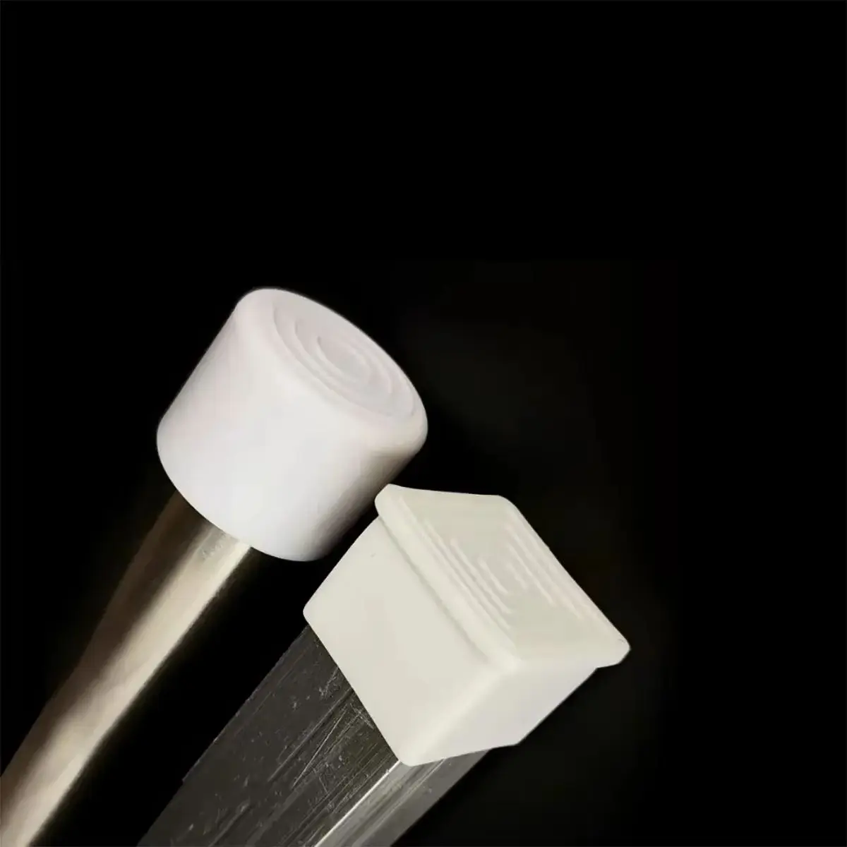 5/10PCS White PVC Soft Rubber Tube Circular Square Plug Furniture Table And Chair Leg Protection Cover Anti Slip Foot Pad