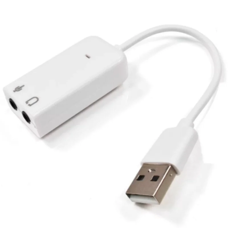 7.1 Channel USB Sound Card with Cable 3.5mm External Adapter Headset Microphone Converter for Computer Audio