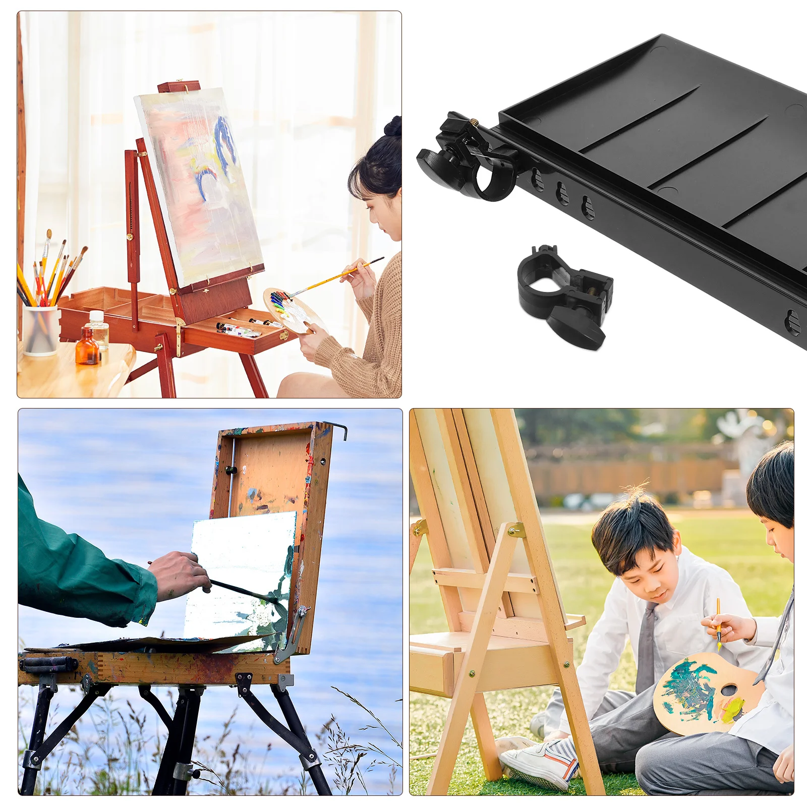 

4Pcs Compact Easel Tray Accessories Plastic Stable Parts for Metal Easels Artistic Support and Stabilizers