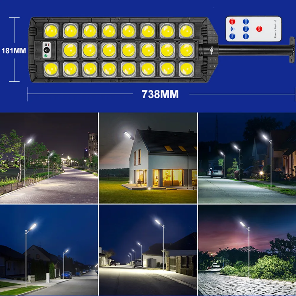 30000W Super Bright Solar Street Light Outdoor 1598 LED Solar Powered Motion Sensor Light IP67 Waterproof Security Garden Lamp