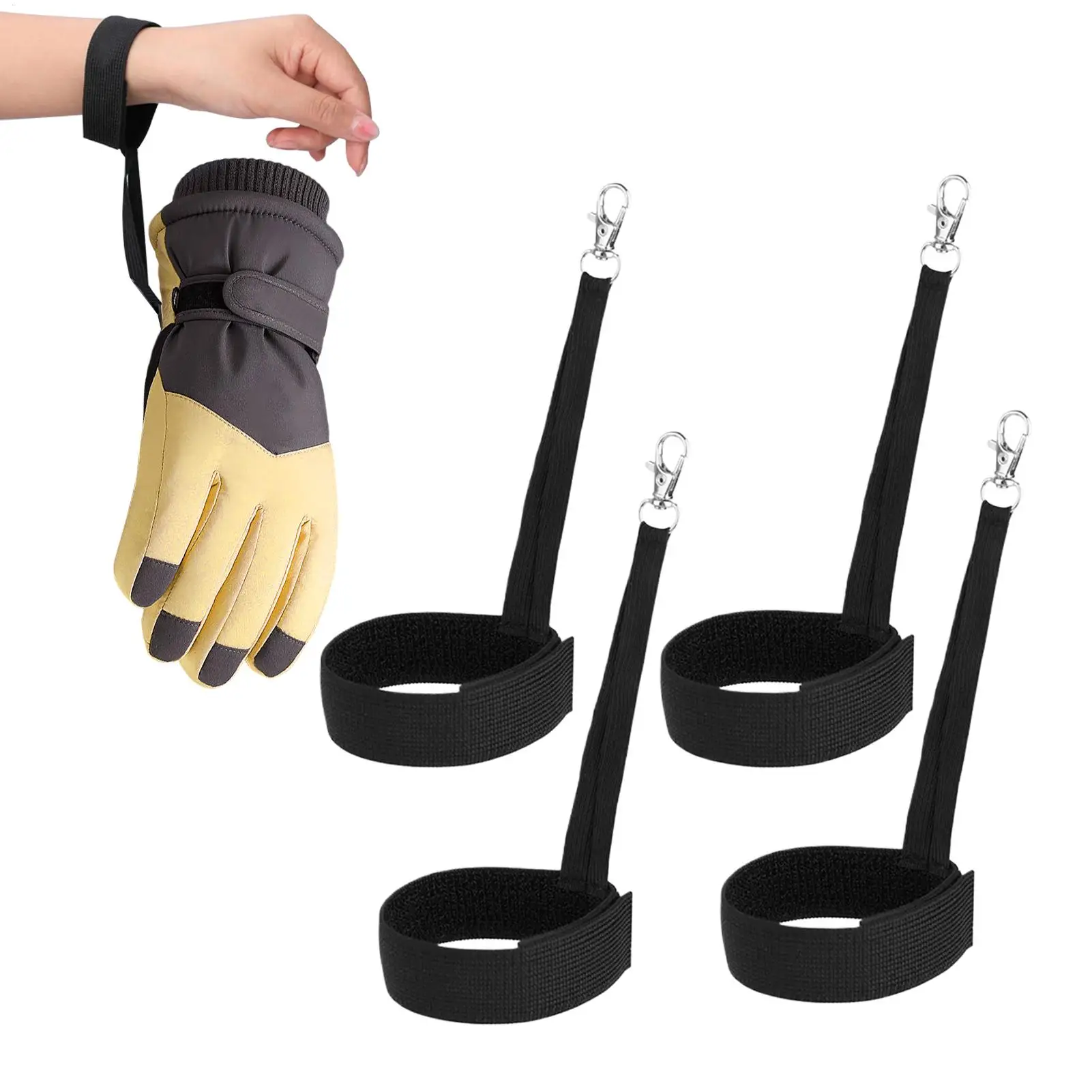 

4Pcs Ski Glove Wrist Strap Glove Holder Sport Glove Strap Elastic Wrist Snowboard Skis Mountaineering Outdoor Sport Straps